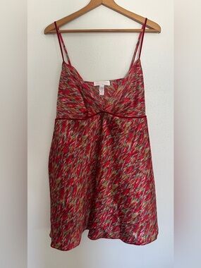 Vtg Oscar de la Renta Pink Label Multicolor Abstract Satin Chemise Nightgown 3XL